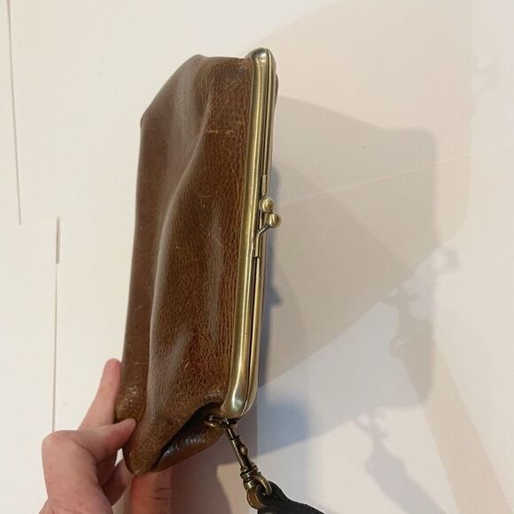 Patricia Nash Savena Brown Leather Kiss Lock Clutch Wristlet Wallet Bag - Picture 3 of 11